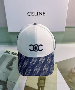 Celine Baseball Cap In Cotton White