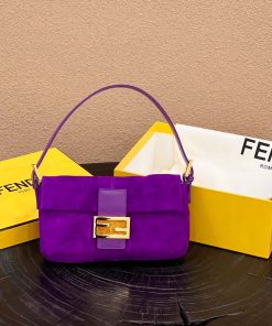 Fendi Baguette Purple Bag For Woman 25cm/9.5in