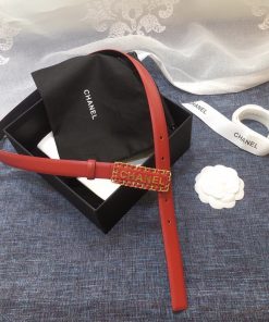 Chanel Belt With Chanel Signature Orange with Gold-Toned Hardware Women Belt