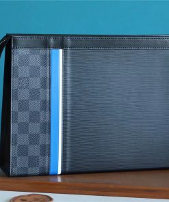 Louis Vuitton Pochette Voyage MM Epi Damier Graphite Canvas Black For Men, Men’s Travel Accessories 27cm LV M56827