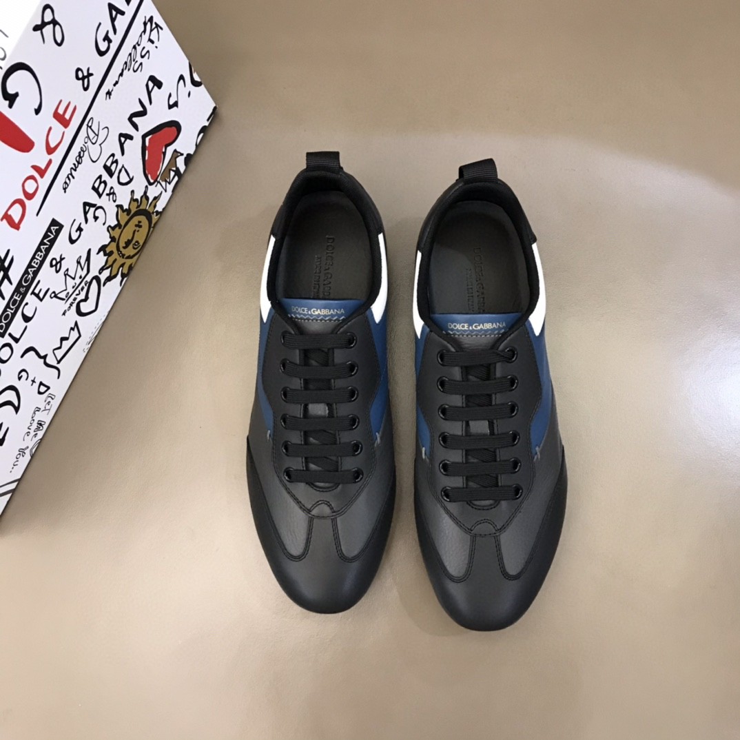 Dolce & Gabbana Sneakers In Nappa Black For Men DG Shoes