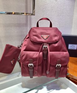 Prada Re-Nylon Medium Backpack Red For Women, Women’s Bags 12.6in/32cm