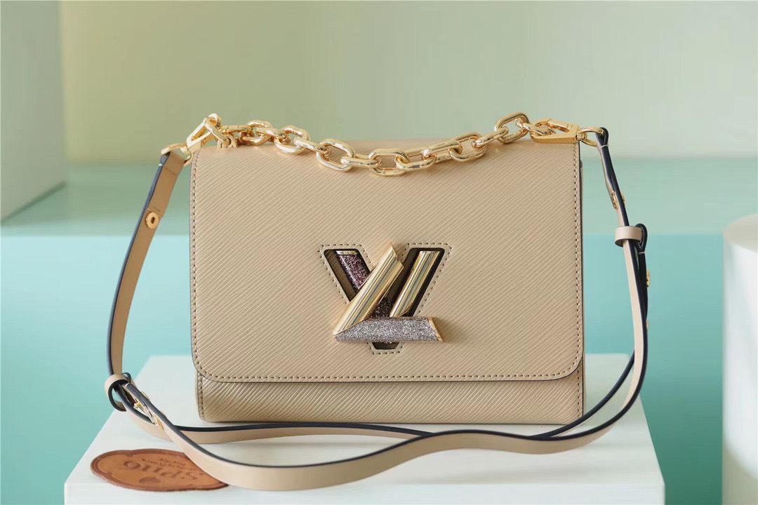 Louis Vuitton Twist MM Epi Beige For Women, Women’s Handbags, Shoulder And Crossbody Bags 9.1in/23cm LV