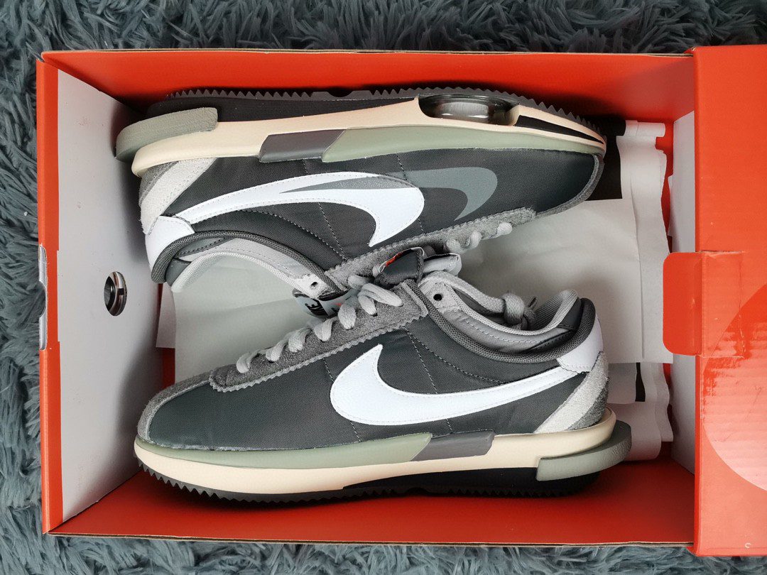 Nike x Sacai Zoom Cortez 4.0 Black Dark Grey For Men DQ0581-001