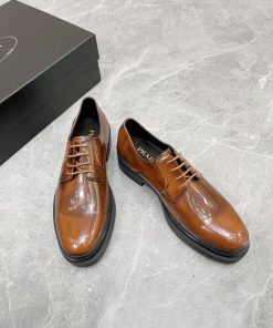 Prada Brushed Shoes Brown For Men 1.6in/40mm Prada