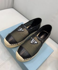 Prada Mesh And Nappa Espadrilles Black For Women 0.8in/20mm Prada 1S805M_3U09_F0002_F_020
