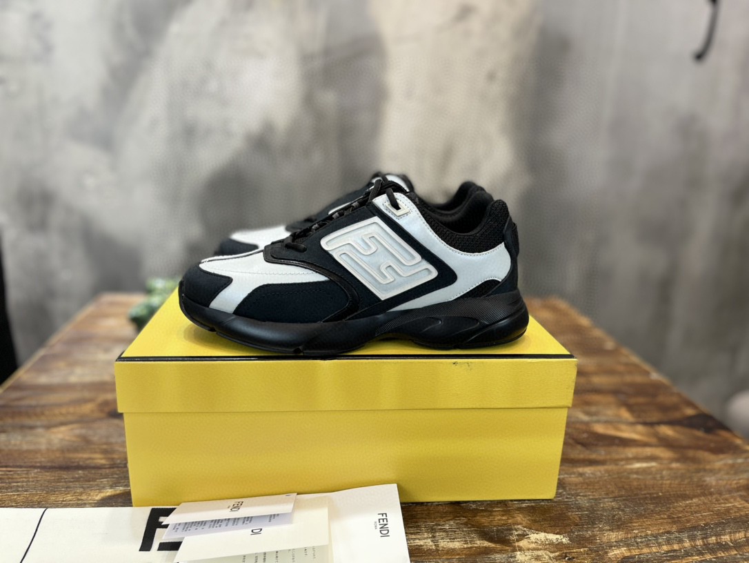 Fendi Nubuck Faster Black Blue For Men