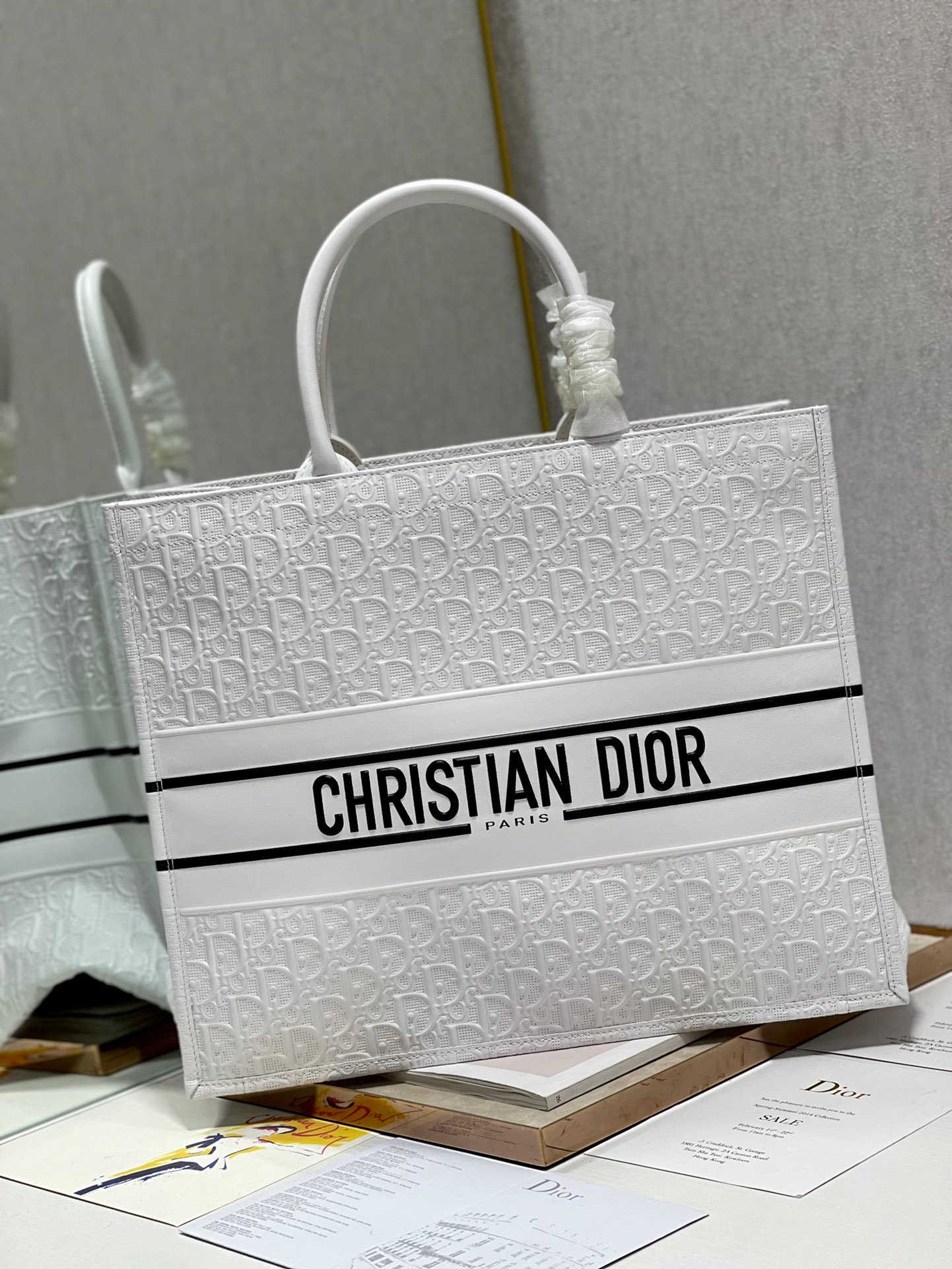 Christian Dior Large Dior Book Tote White, For Women, Women’s Handbags 16.5in/42cm CD
