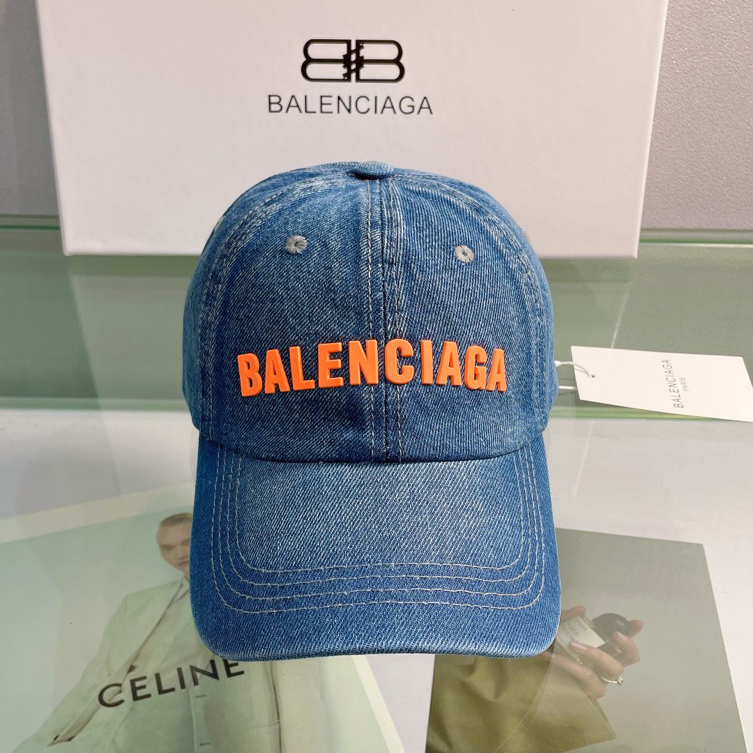 BALENCIAGA Logo Front Cap In Blue