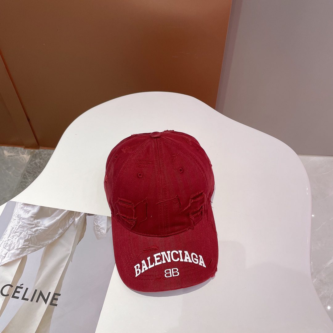 BALENCIAGA Logo Visor Cap Red Cap