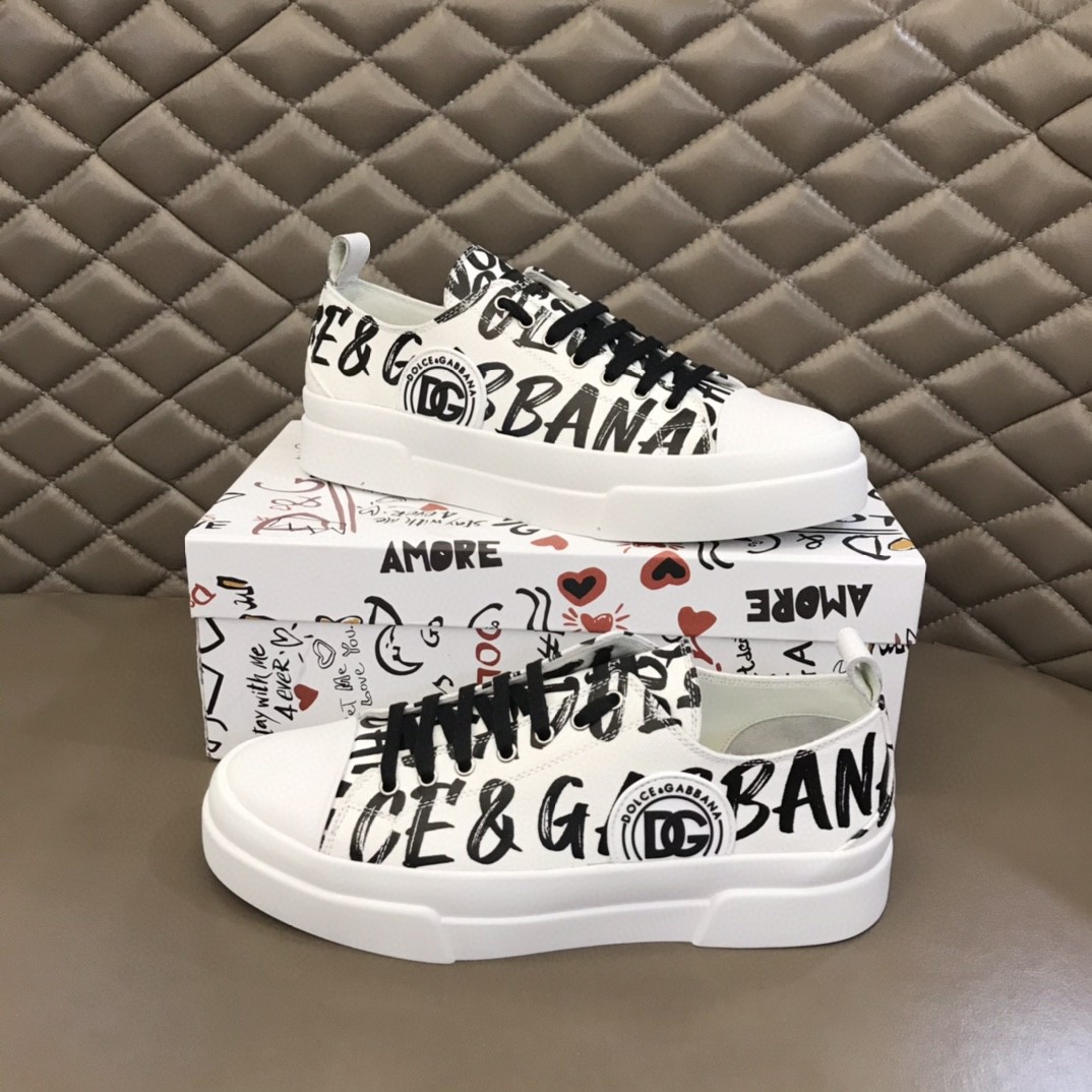 Dolce & Gabbana Canvas Portofino Light Sneakers with DG logo Print White For Men DG Shoes CS1888AO779HASBN