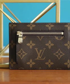 Louis Vuitton ID Card Holder Monogram Canvas Brown For Men, Men’s Wallet 13cm LV N60378