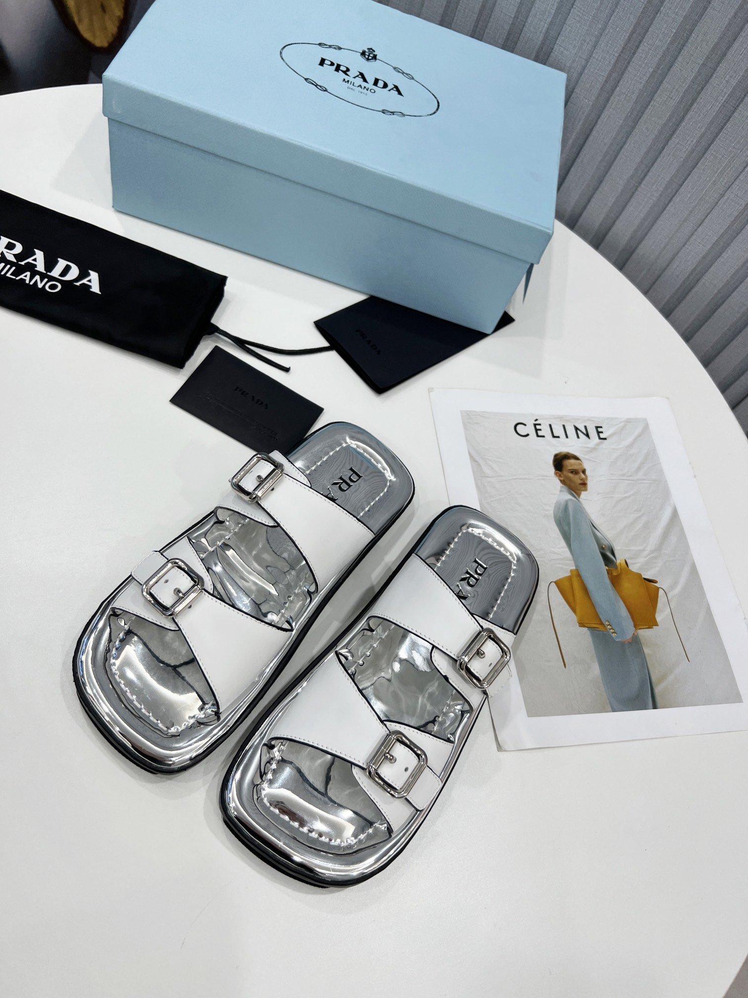 Prada Sandals White For Women 0.8in/20mm Prada 1XX628_248_F097W_F_020