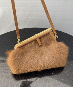 Fendi First Small Brown Fox Fur Bag For Woman 26cm/10in