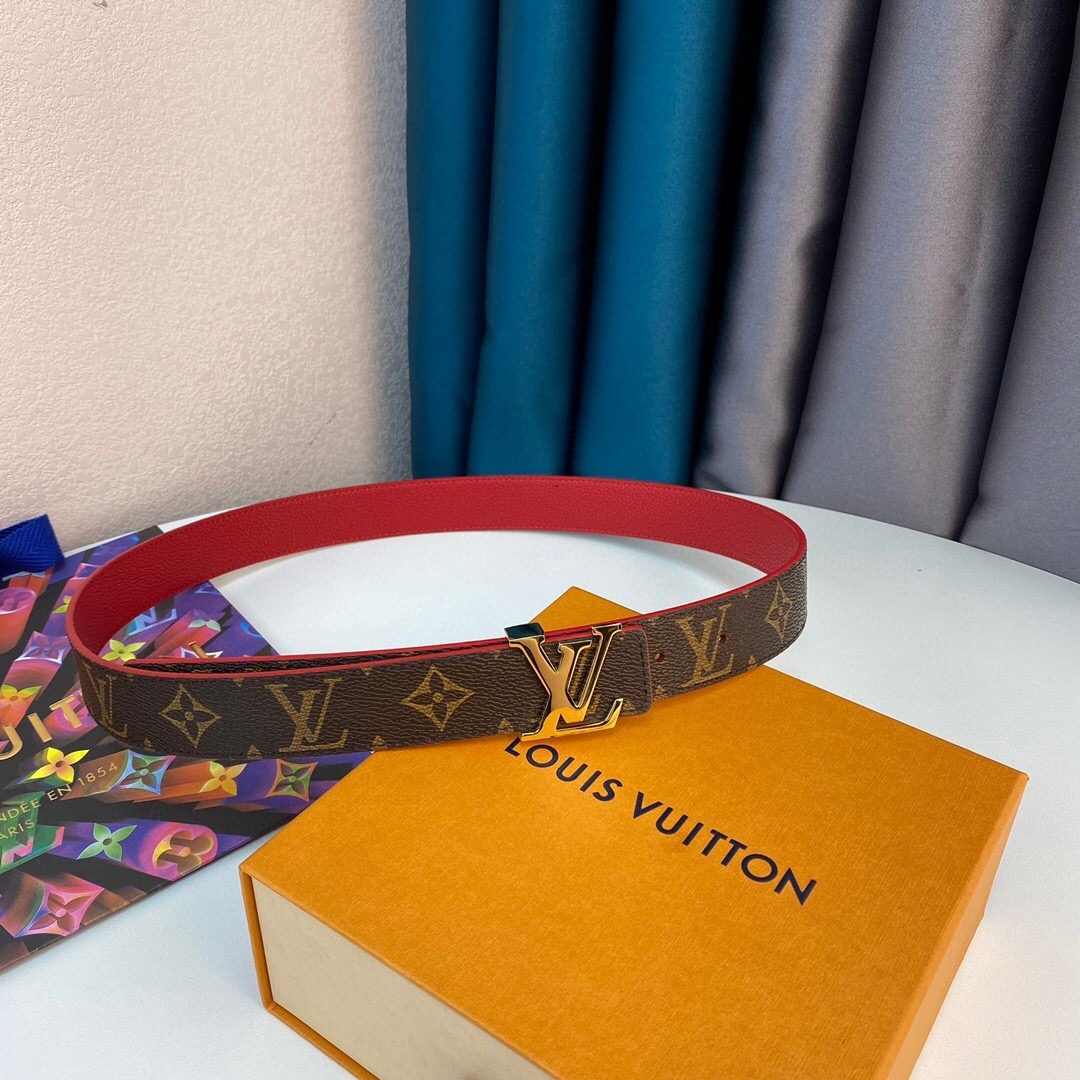 Louis Vuitton LV Initiales Reversible Belt Monogram Canvas, Woment Belt M0322T
