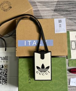 Gucci x Adidas Phone Case White For Women, Women’s Bags 7.3in/18cm GG‎