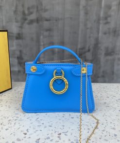 Fendi Nano Peekaboo Charm Crossbody Blue Bag For Woman 12cm/4.5in