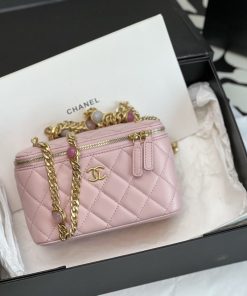 Chanel Vanity With Chain Light Pink For Women, Women’s Bags 6.2in/16cm