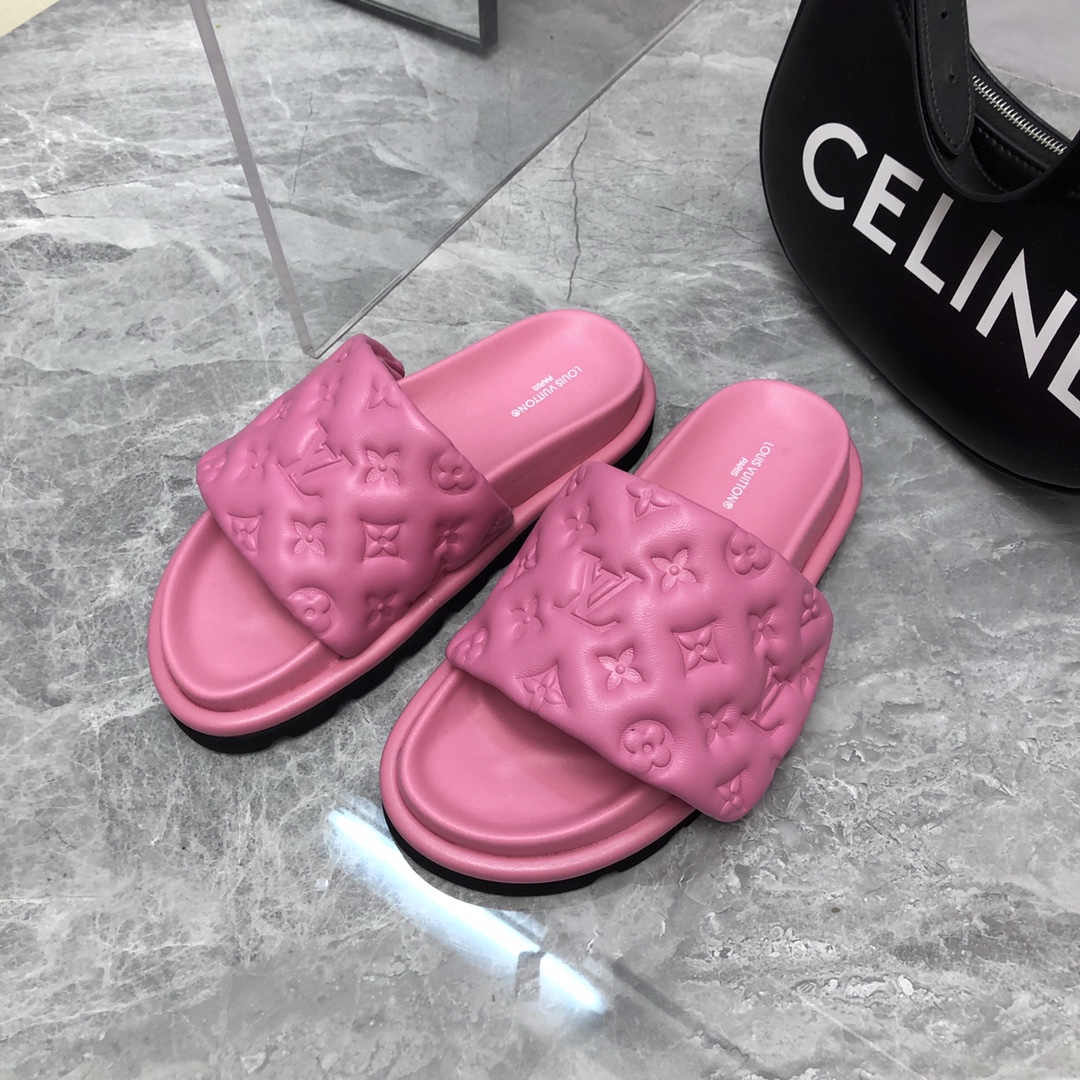 Louis Vuitton Women’s Pool Pillow Flat Comfort Mule Pink For Women LV