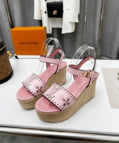 Louis Vuitton Women’s Starboard Wedge Sandal Pink For Women LV