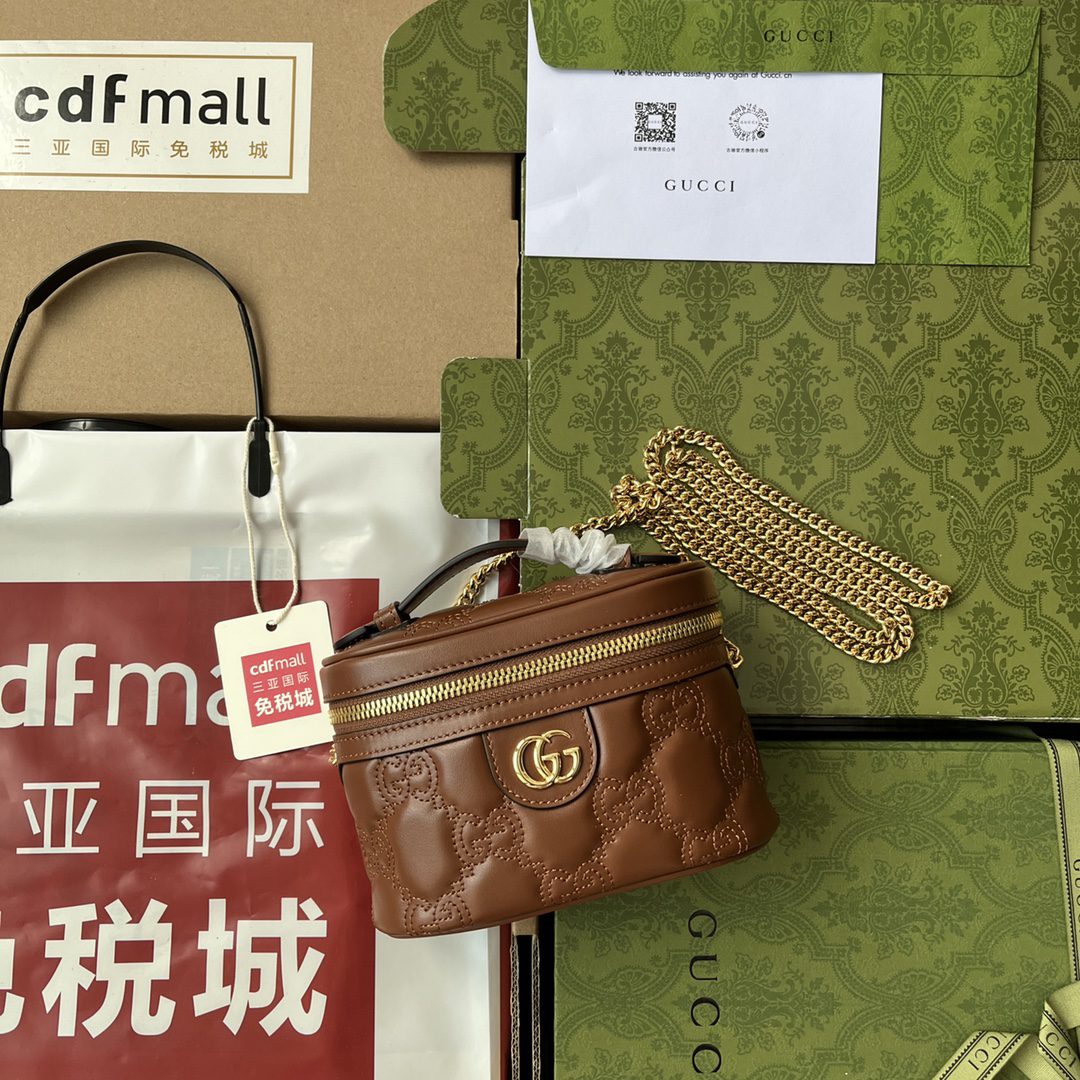 Gucci Quilted Gucci Mini Handbag Brown For Women, Women’s Bags 6.3in/16cm Gucci 723770 UM8IG 2546