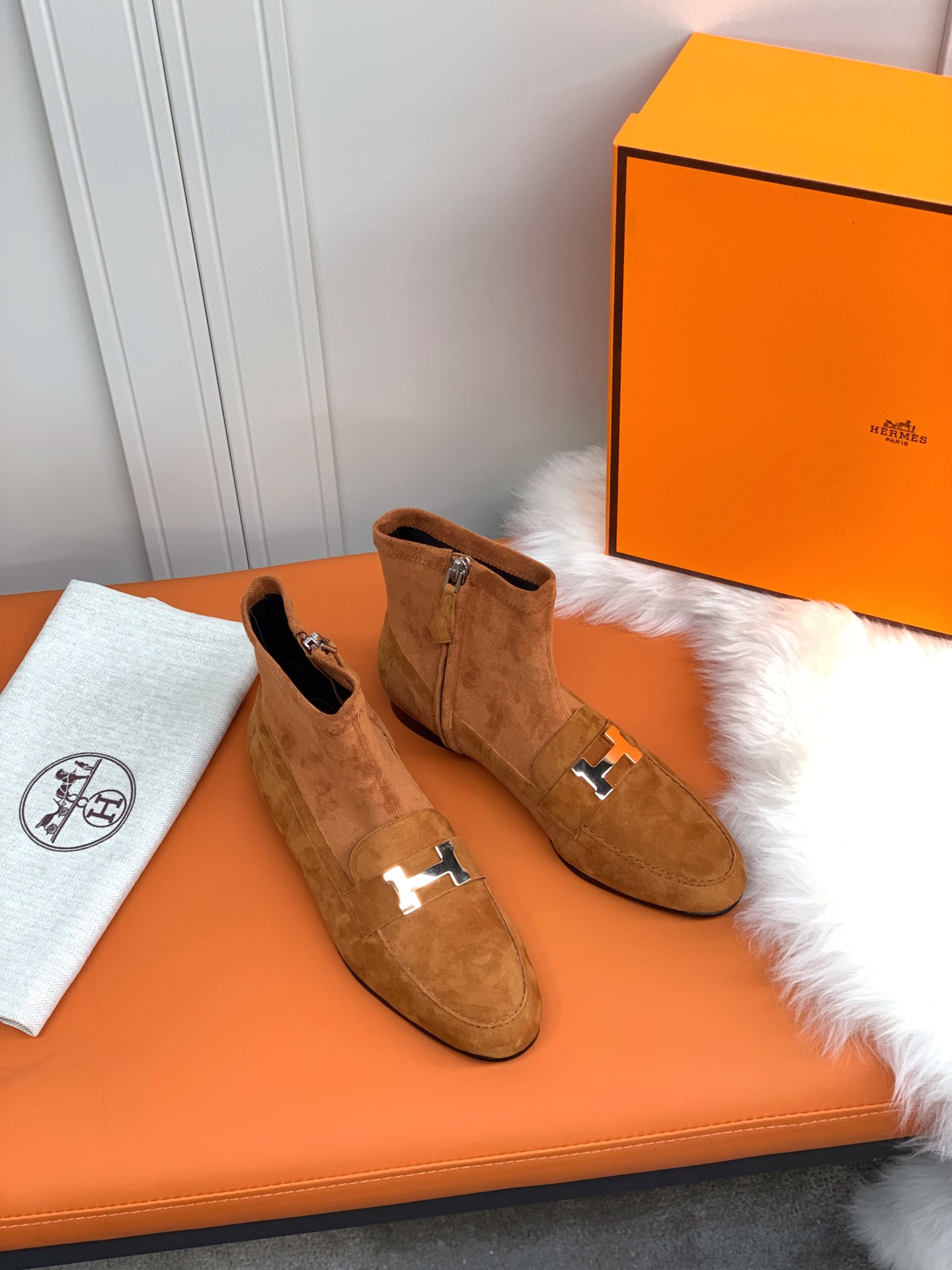 Hermes Saint-Honore Ankle Boots Brown For Women