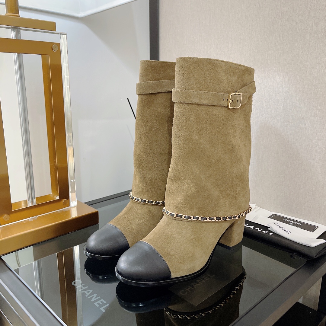 Chanel Women’s Ankle Boots Brown For Women 2in/5cm