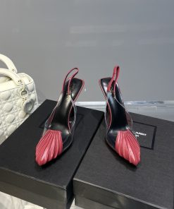 Yves Saint Laurent Women’s Chica Slingback Pumps Dark Pink For Women YSL