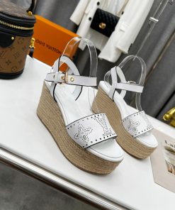 Louis Vuitton Women’s Starboard Wedge Sandal White For Women LV 1A9PKT
