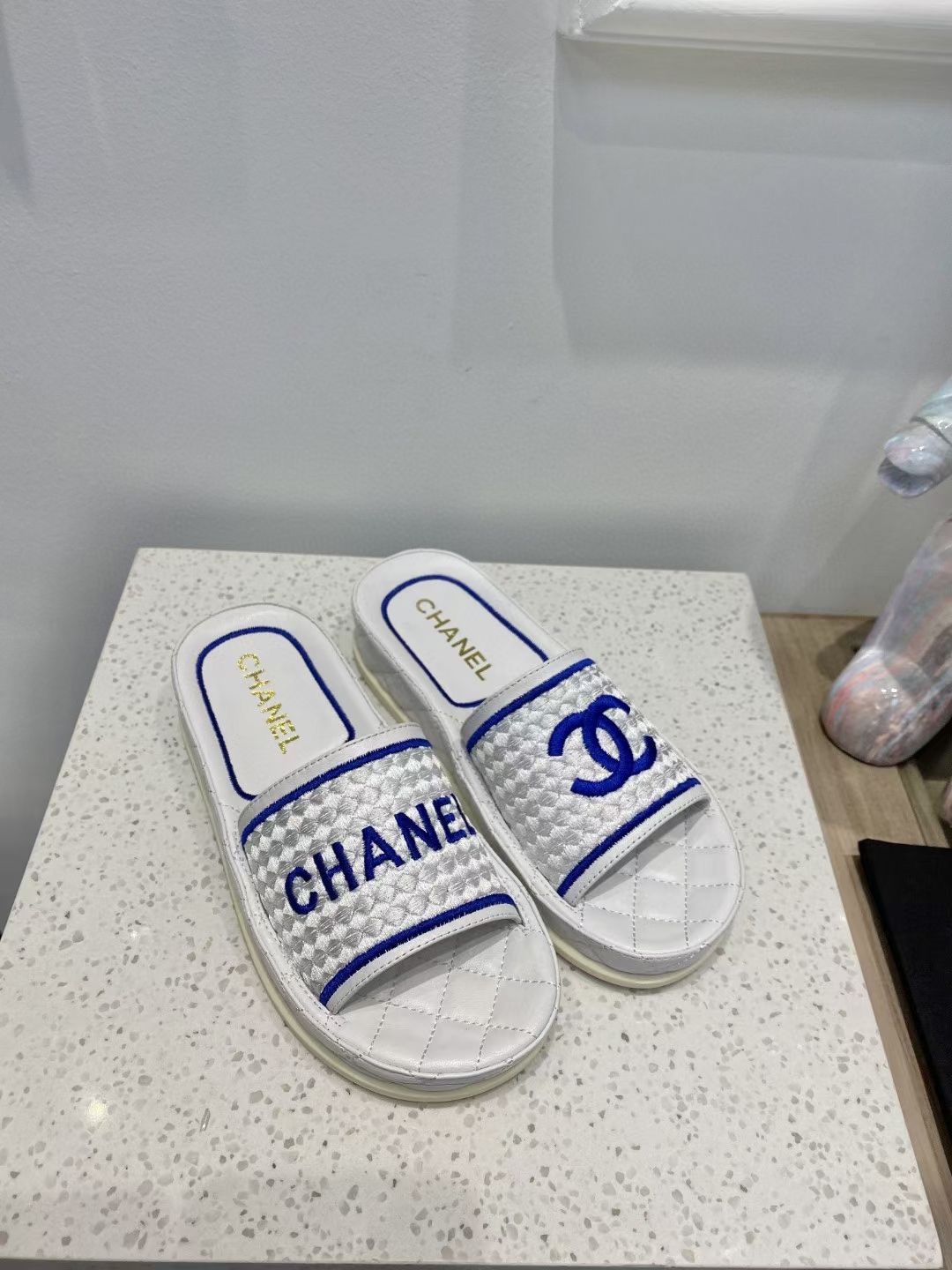 Chanel Women’s Mules Blue And White For Women