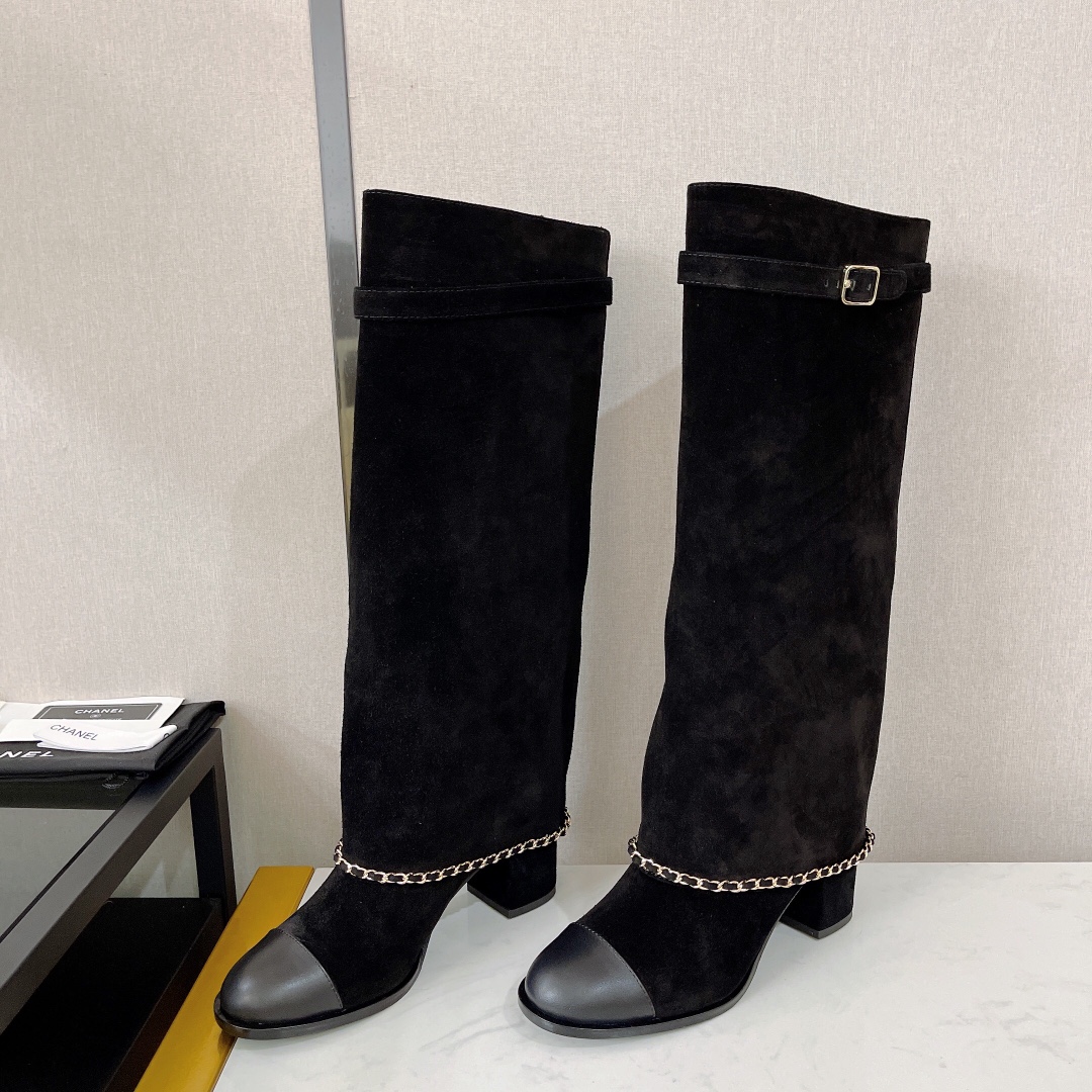 Chanel Women’s High Boots Black For Women 2.5in/6.5cm G39345 X56709 94305
