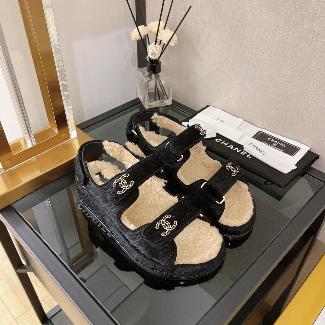 Chanel Women’s Sandals With Lining Black For Women
