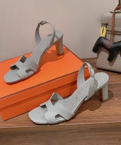 Hermes Eternite Sandal Grey For Women 2.7in/7cm