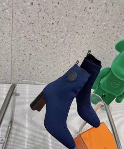 Hermes Volver 90 Ankle Boot Blue For Women 3.5in/9cm H192035Z O5405