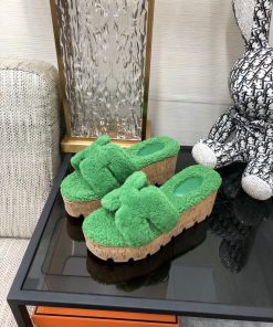 Hermes Figari Sandal Green For Women