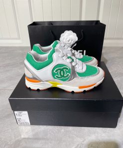 Chanel Women’s Sneakers In Fabric Green For Women